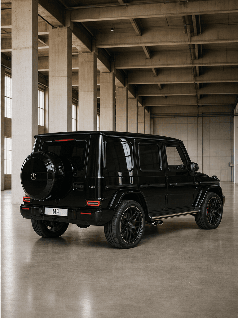 Rear three-quarter view of Mercedes-Benz G63 AMG