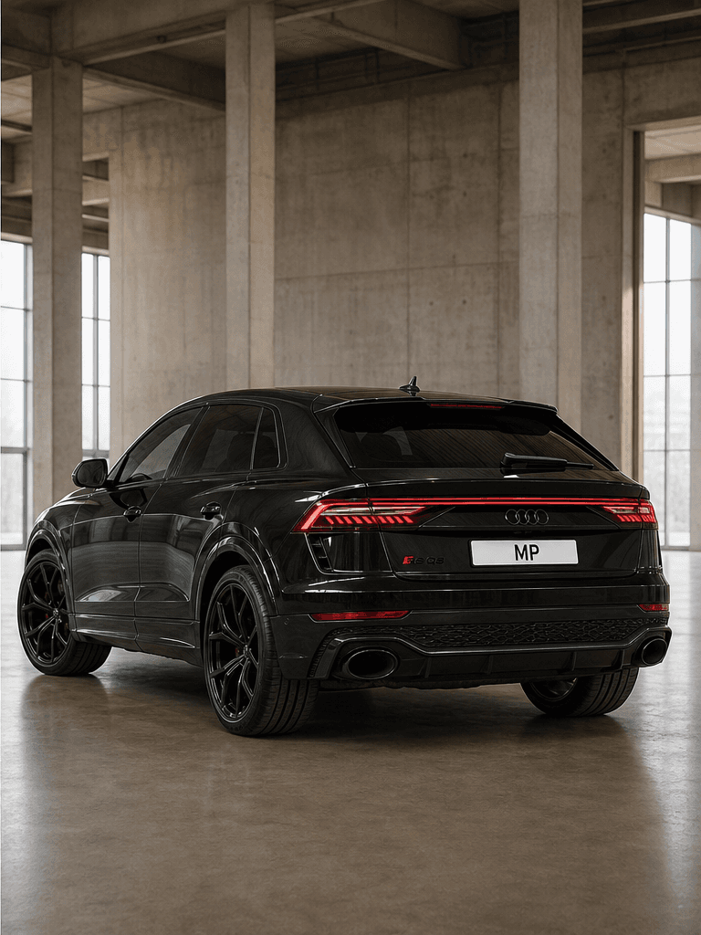 Rear three-quarter view of Audi RS Q8